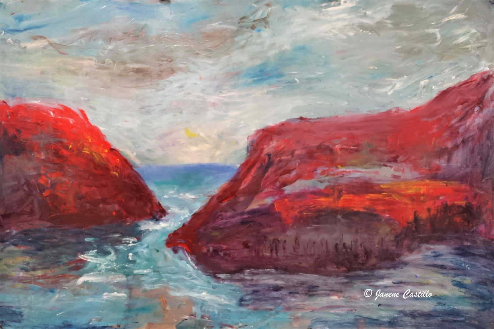 Channel -Acrylic on Fabriano approx. 80cmWx66cmH