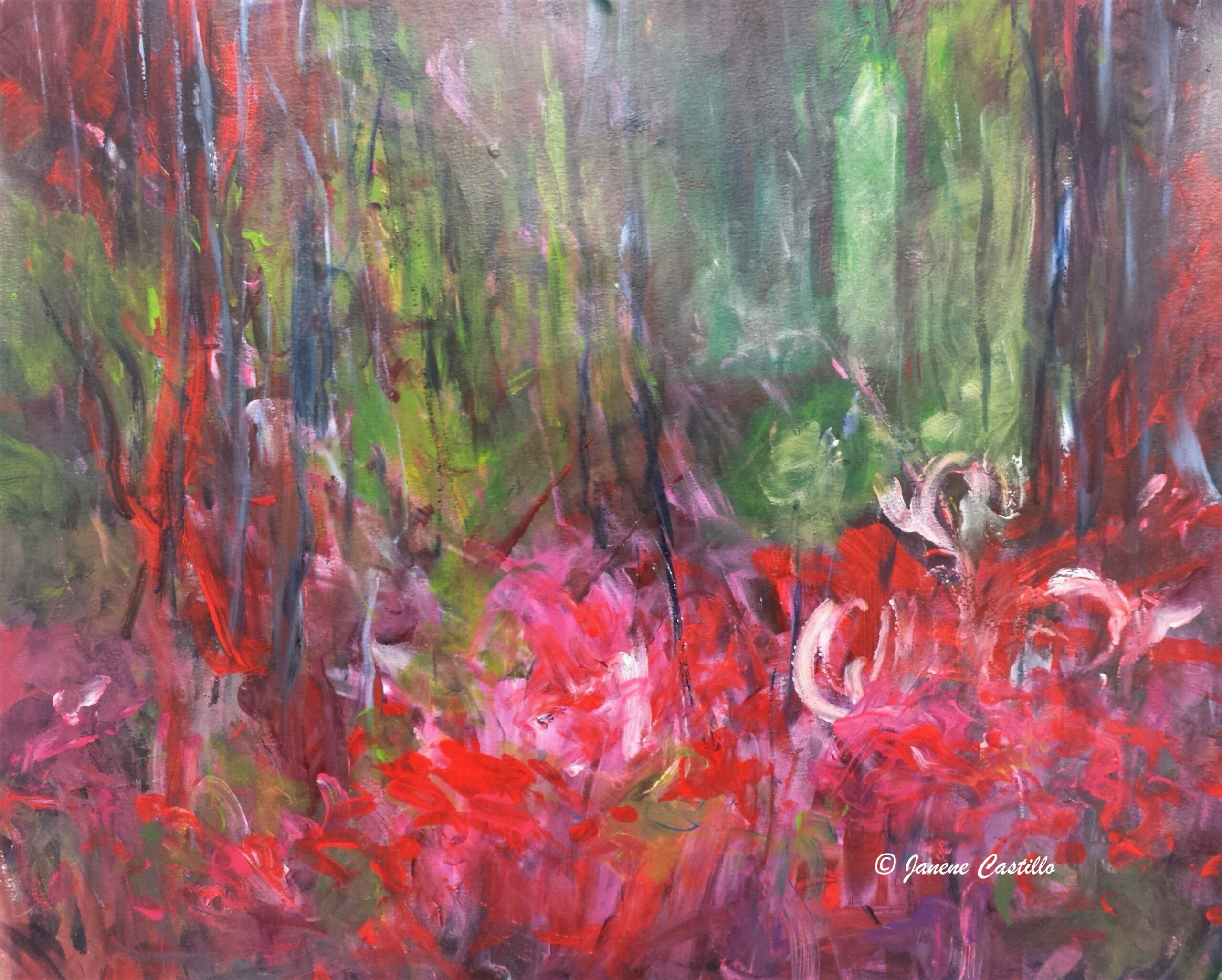 Flowers in the Forest -Acrylic on Fabriano 39cmHx50cmW