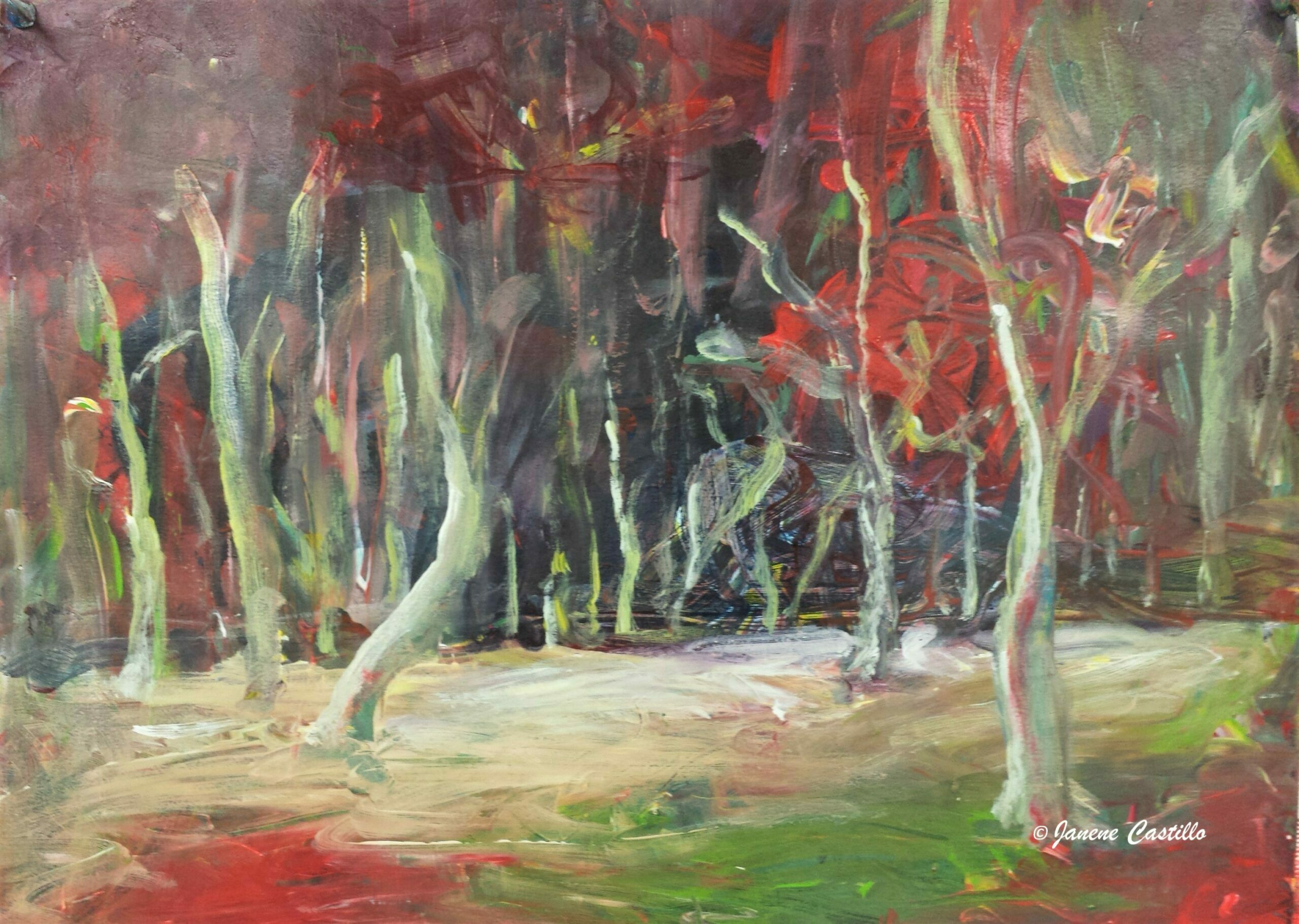 Ghost Gums -Acrylic on Fabriano -Orignal sold 41cmWx25cmH
