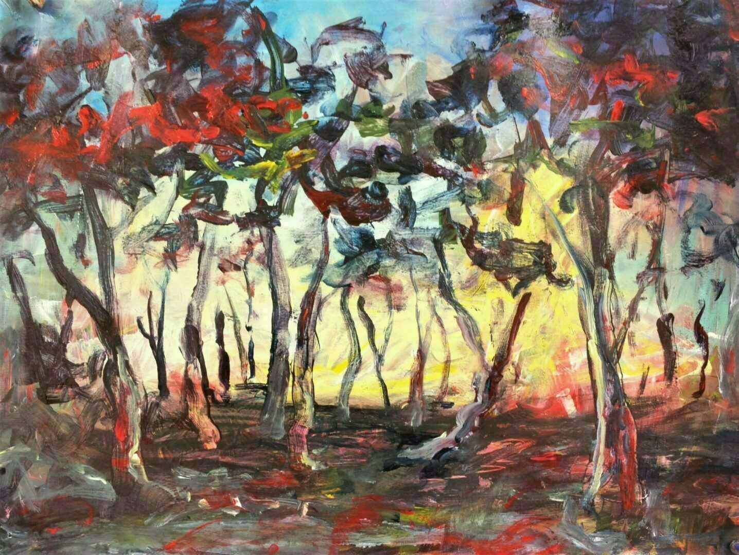 Sunrise at Narraburra -Acrylic on Fabriano -original sold 41cmWx25cmH