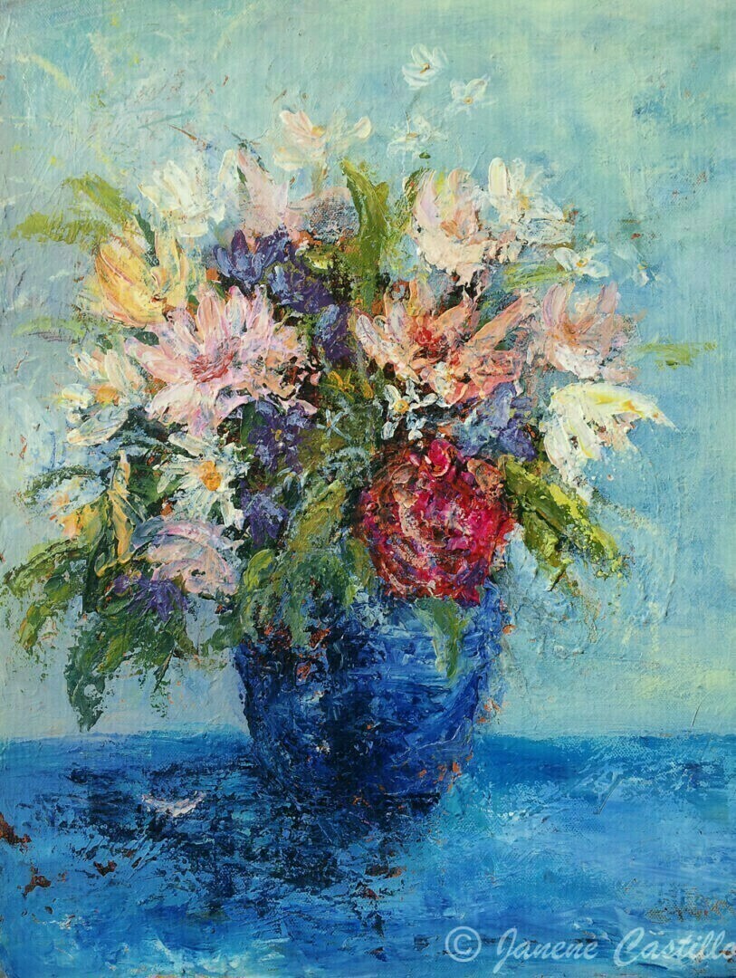 Blue Vase, Acrylic on Canvas