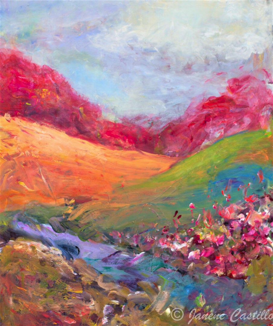 Follow the Stream, Acrylic on Fabriano Paper, 50cmHx39W
