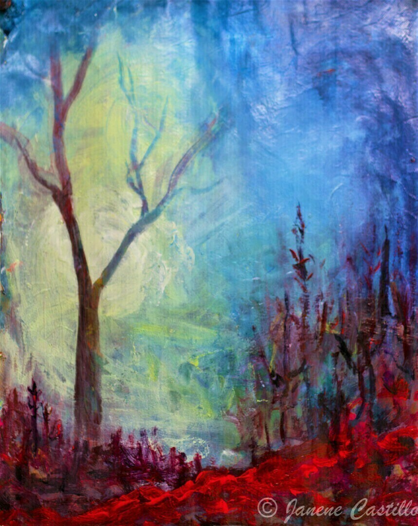 Moonlight Mist, Acrylic on Fabriano Paper, 50cmHx39W