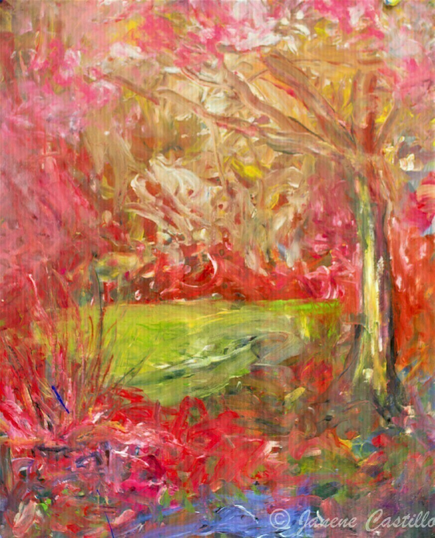 Spring Garden, Acrylic on Fabriano Paper, 50cmHx39W